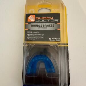 Shock Doctor Double Braces Strapless Youth Mouthgaurd Ages 11 And Under, Blue